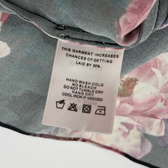 LPA | Dark Floral Romantic Silk Maxi Slip Dress S - Picture 16 of 16